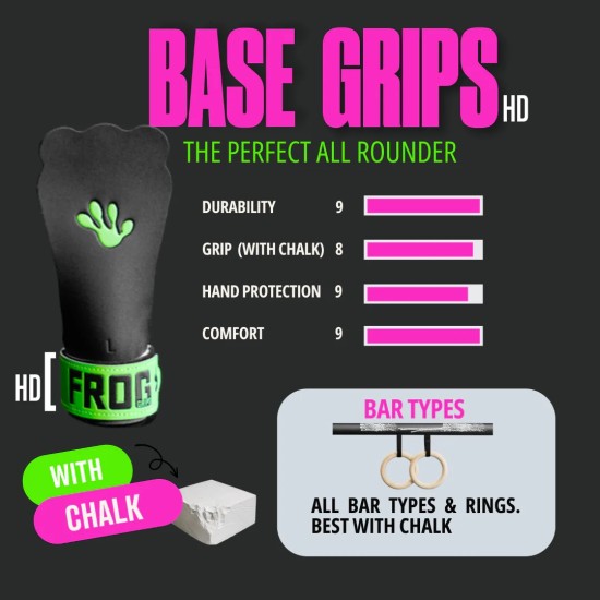 Base Grips 2.0 | HD Fingerless Pink-FROG